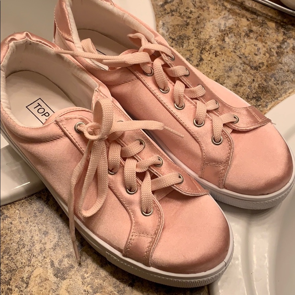 Top Shop Satin Pink Sneakers. size 36
